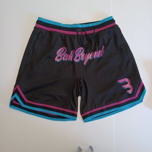 Ball Beyond MIAMI VICE Basketball Shorts Men's M Black Pink Blue Pockets Lined